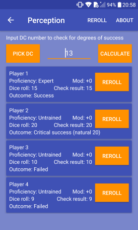 Initiative tracker screenshot